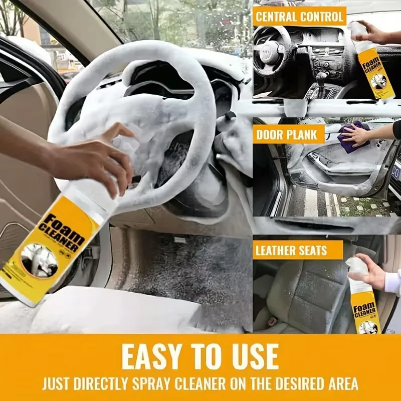 Leather Cleaner Interior - Spray detergente in schiuma multifunzione, adatto